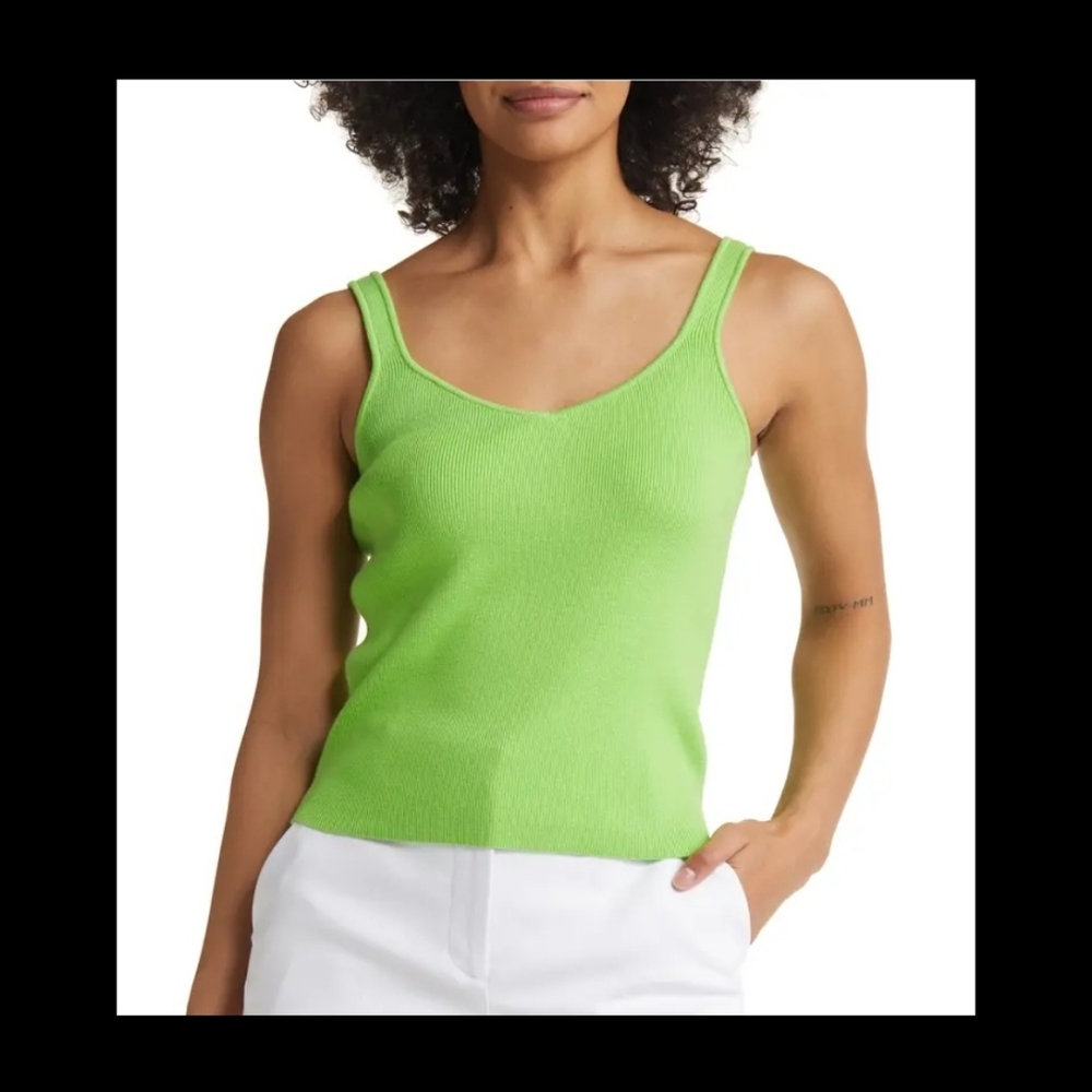 NWT Halogen Knit Tank Top in Jasmine Green